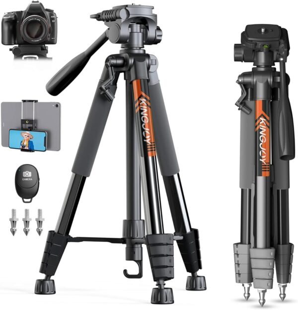 KINGJOY 75" Camera Tripod for Canon Nikon Lightweight